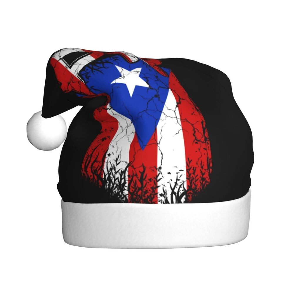 7050 Puerto Rico Flag Christmas Hat, Xmas Holiday Hat, Christmas New Year
